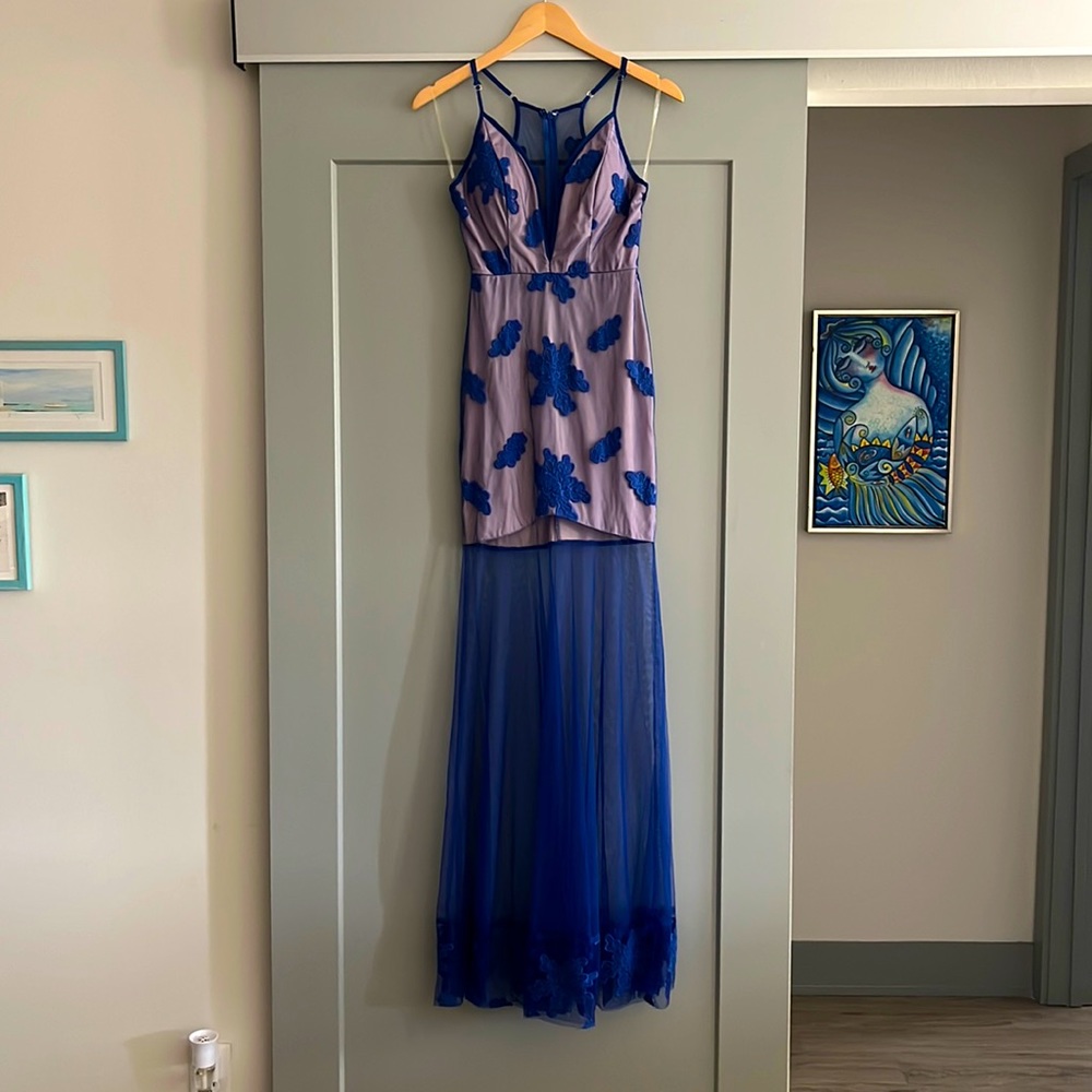 Blue lace dress